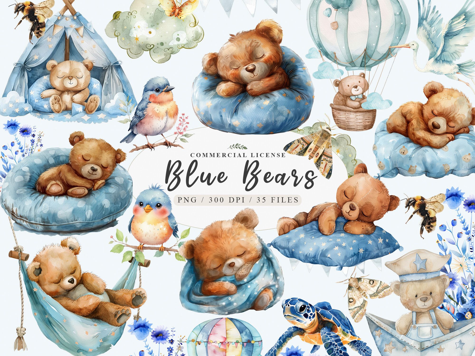 Baby Boy Clipart, Blue Teddy Bear Clipar