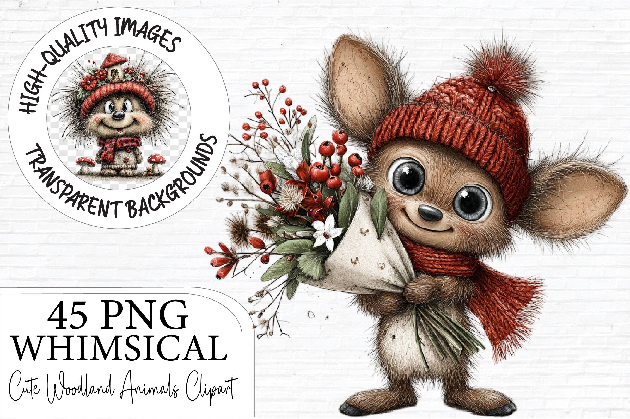 Cute Woodland Animals PNG Clipart