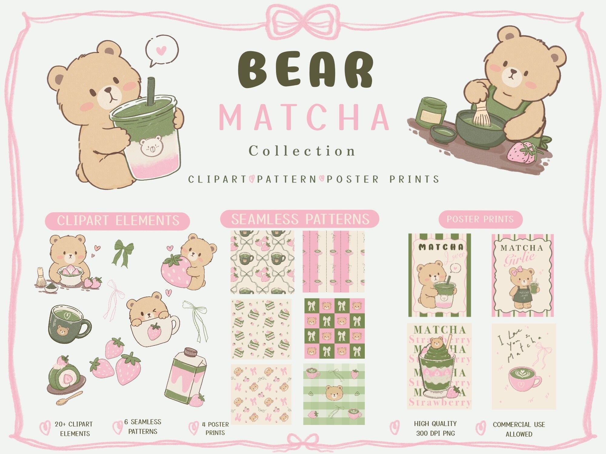 Bear Matcha Strawberry Collection