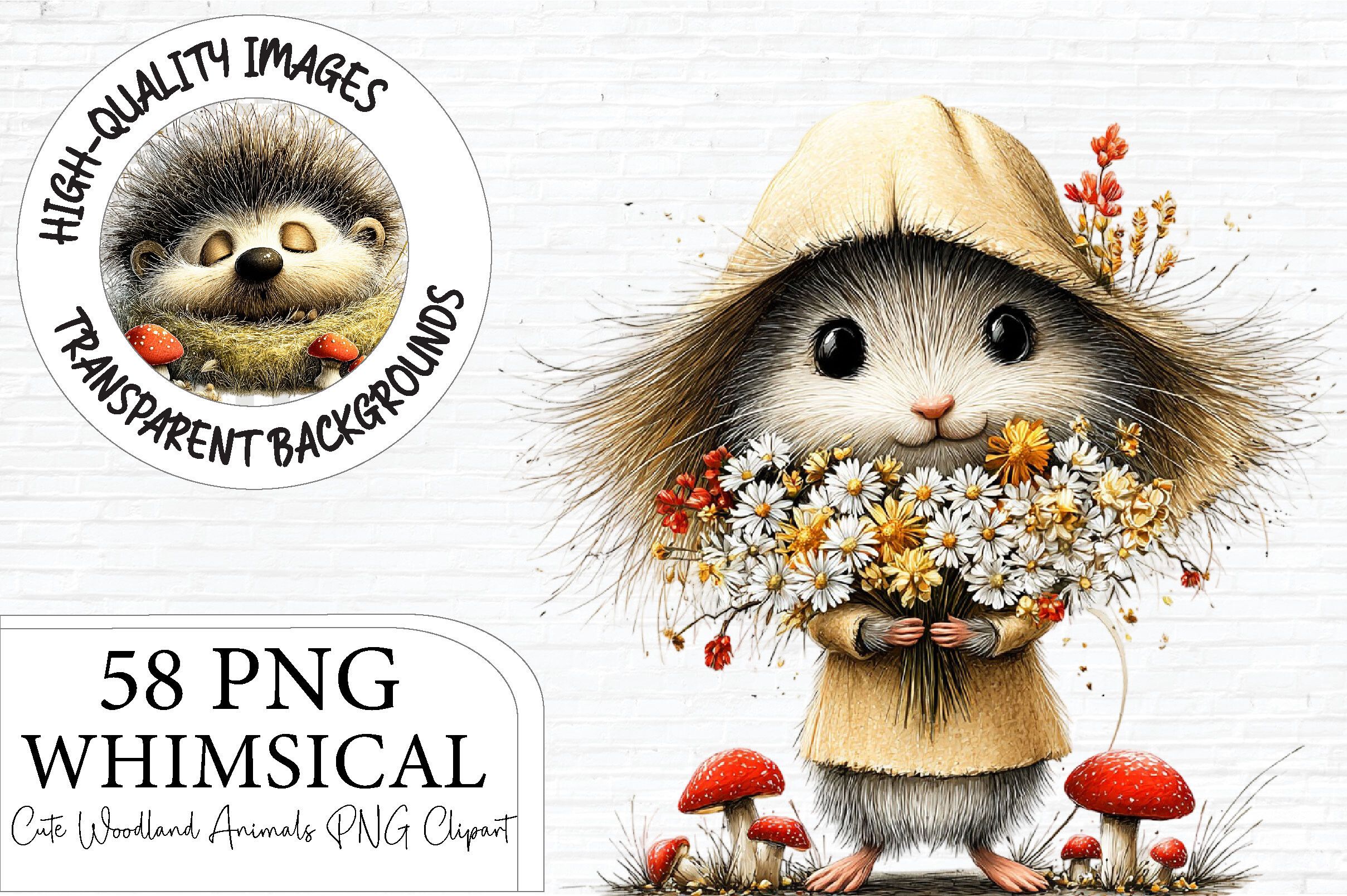 Whimsical Cute Woodland Animals PNG